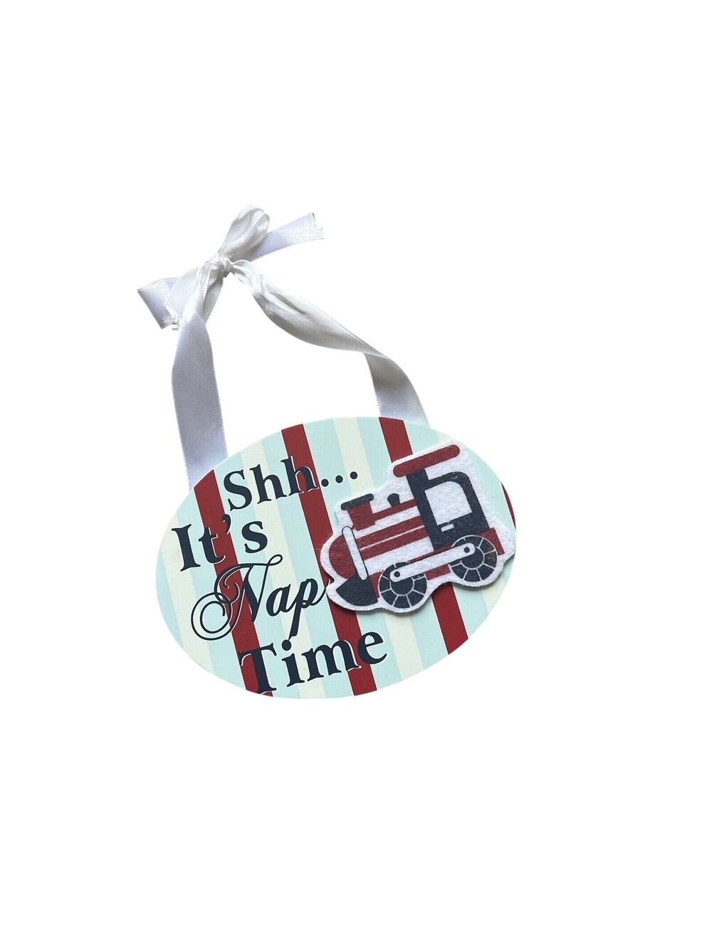 Nap Time Train Transportation Wooden Door Hanger Nursery Decor Sign